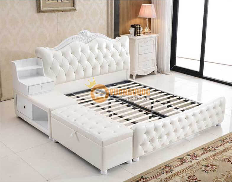 Giường ngủ đa năng màu trắng sang trọng YFC 8788-4